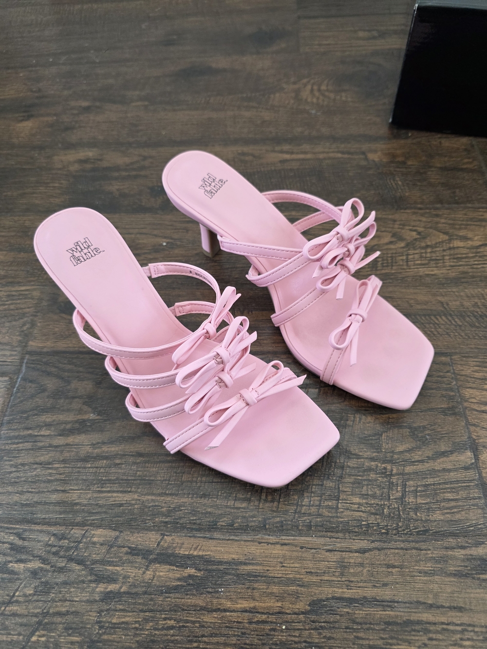 Wild Fable Women's Marcella Strappy Slip-on Bow Kitten Heels in Pink